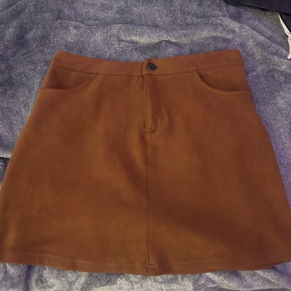 BROWN SUEDE SKIRT